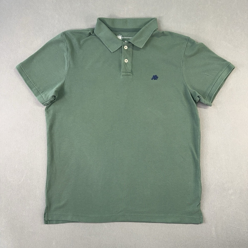 Men's Aéropostale Aero Short Sleeve Impact A87 Logo Polo Shirt Green Size XL
